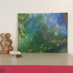 “Jupiter Skies” Original Abstract Painting 10”x8”